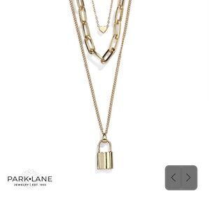 Park Lane Gold Necklace with Lock and Heart